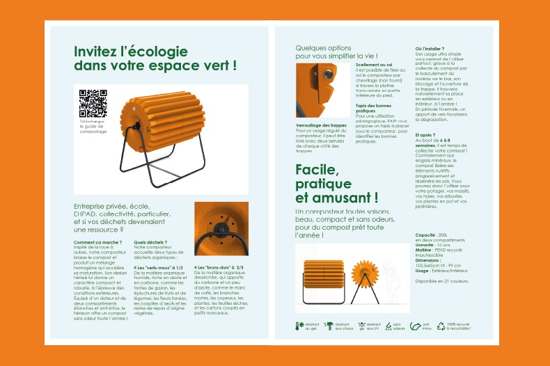 Identité de service pour le composteur rotatif hérisson de PAPI France